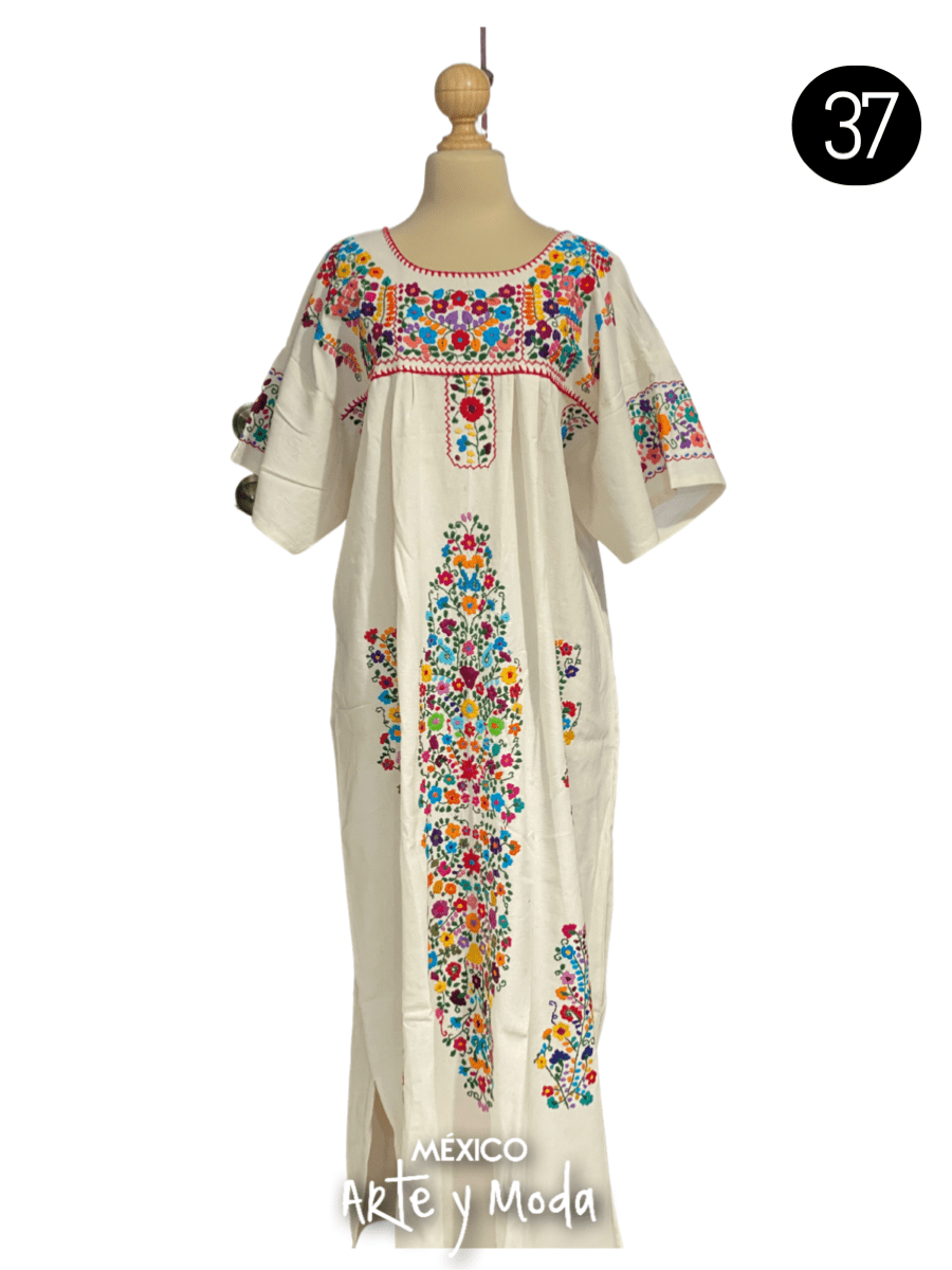 Vestido Ornamental Tehuacana - MÉXICO ARTE Y MODA - Vestido Bordado