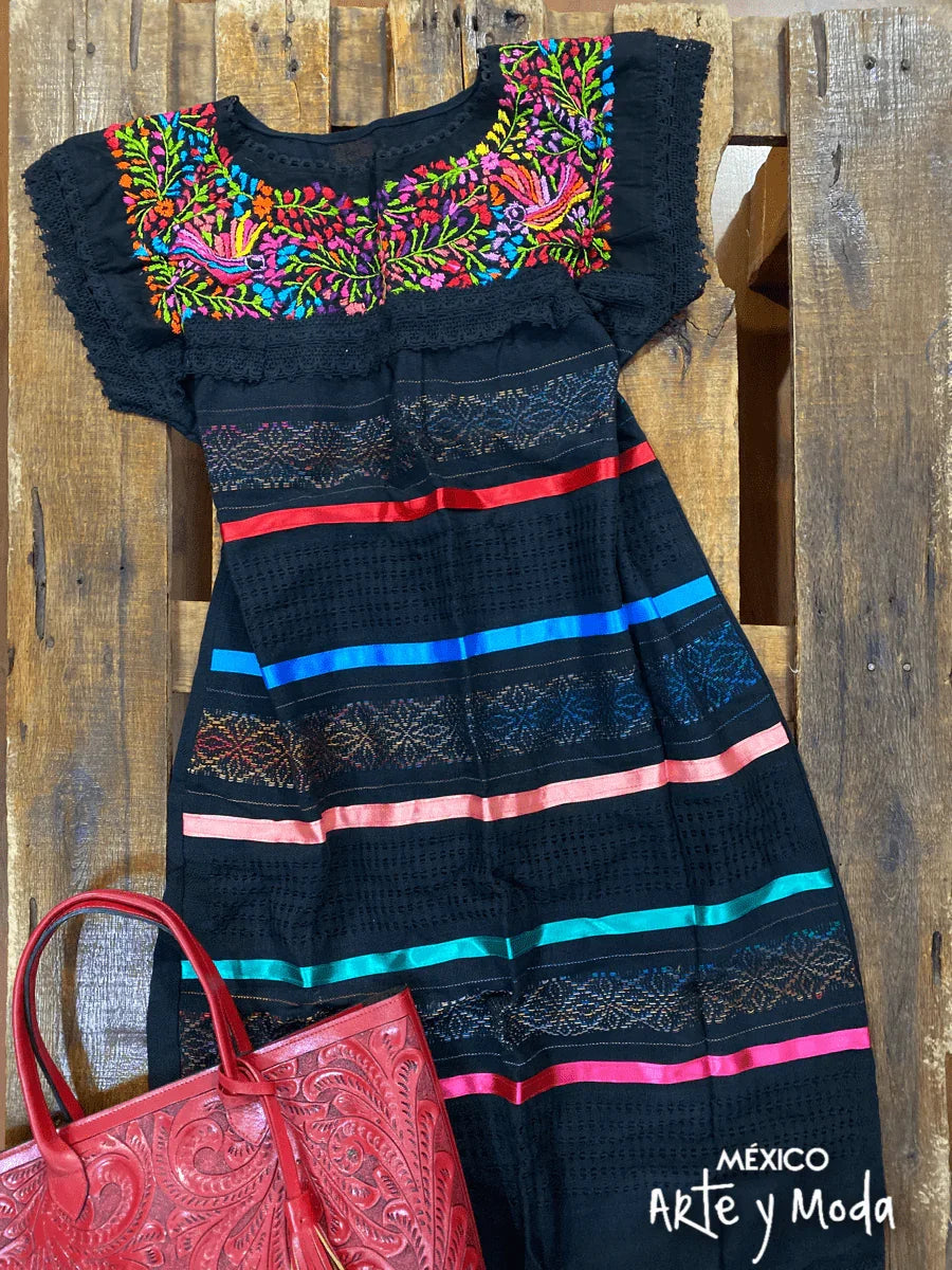 Vestido Paloma Liston - MÉXICO ARTE Y MODA - Vestido Bordado