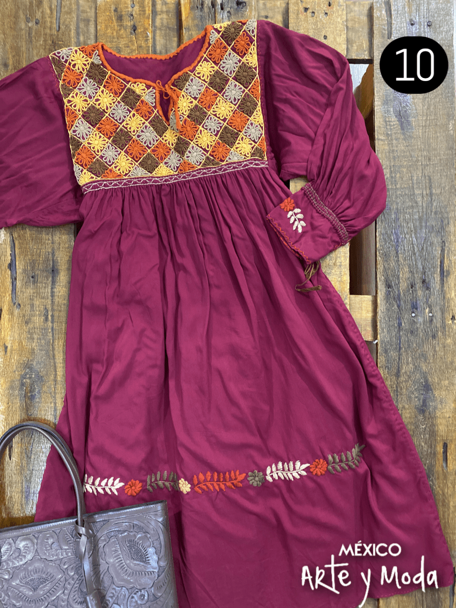 Vestido Rococo Rayon - MÉXICO ARTE Y MODA - Vestido Bordado