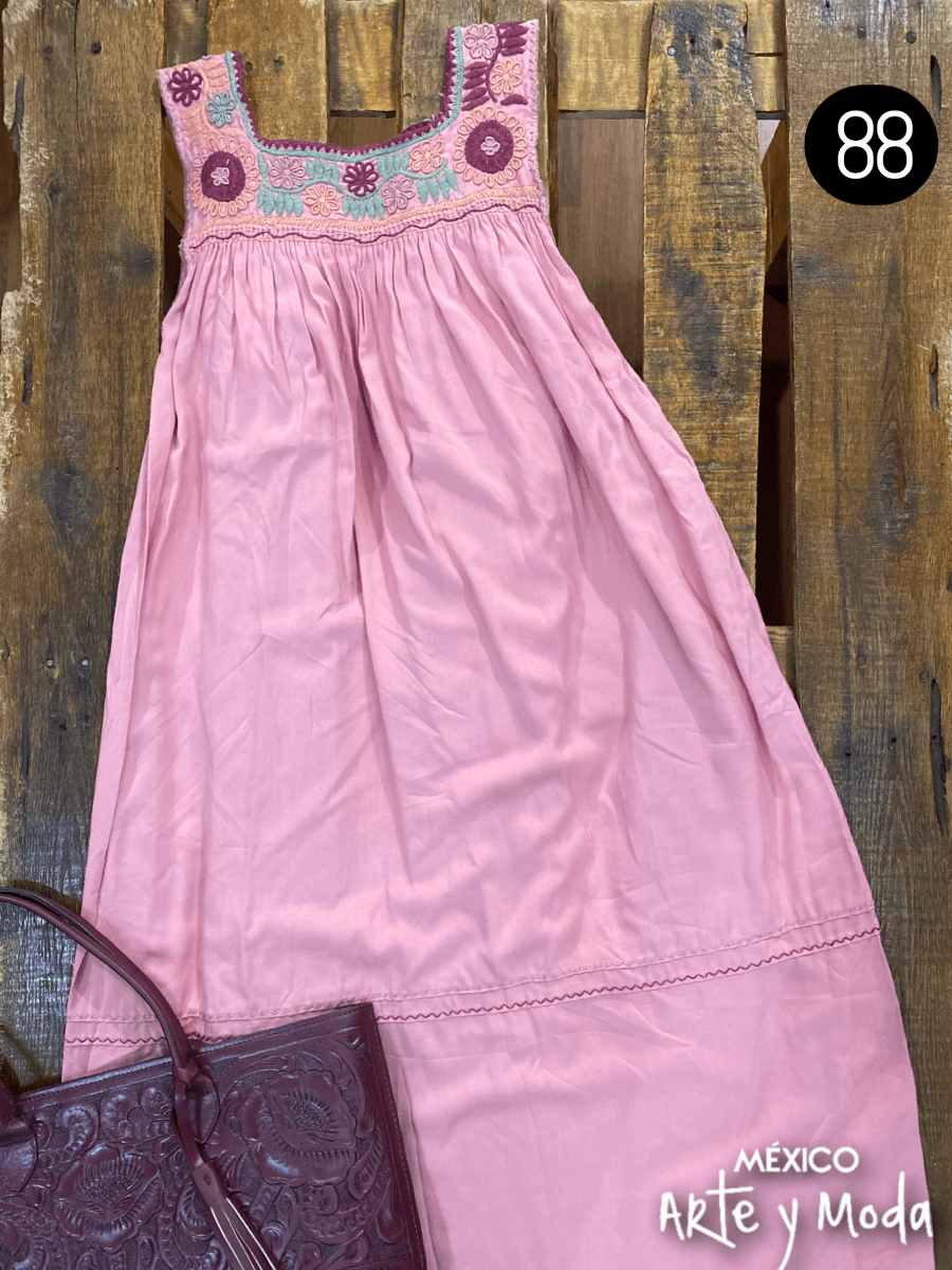 Vestido Rococo Rayon - MÉXICO ARTE Y MODA - Vestido Bordado