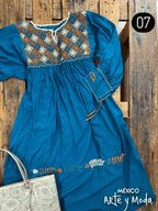 Vestido Rococo Rayon - MÉXICO ARTE Y MODA - Vestido Bordado