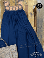 Vestido Rococo Rayon - MÉXICO ARTE Y MODA - Vestido Bordado