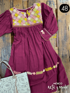 Vestido Rococo Rayon - MÉXICO ARTE Y MODA - Vestido Bordado