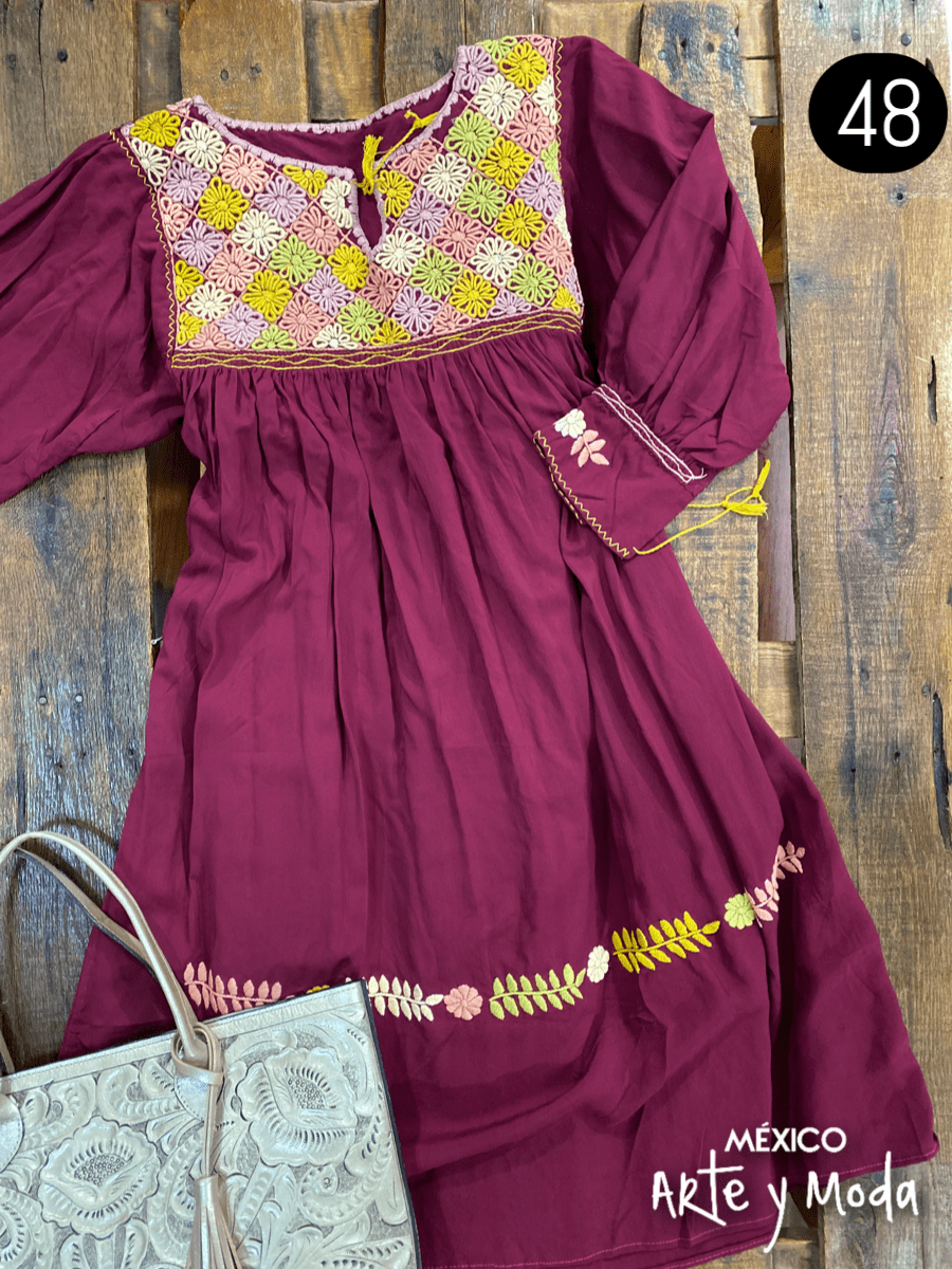 Vestido Rococo Rayon - MÉXICO ARTE Y MODA - Vestido Bordado