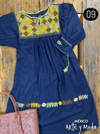 Vestido Rococo Rayon - MÉXICO ARTE Y MODA - Vestido Bordado