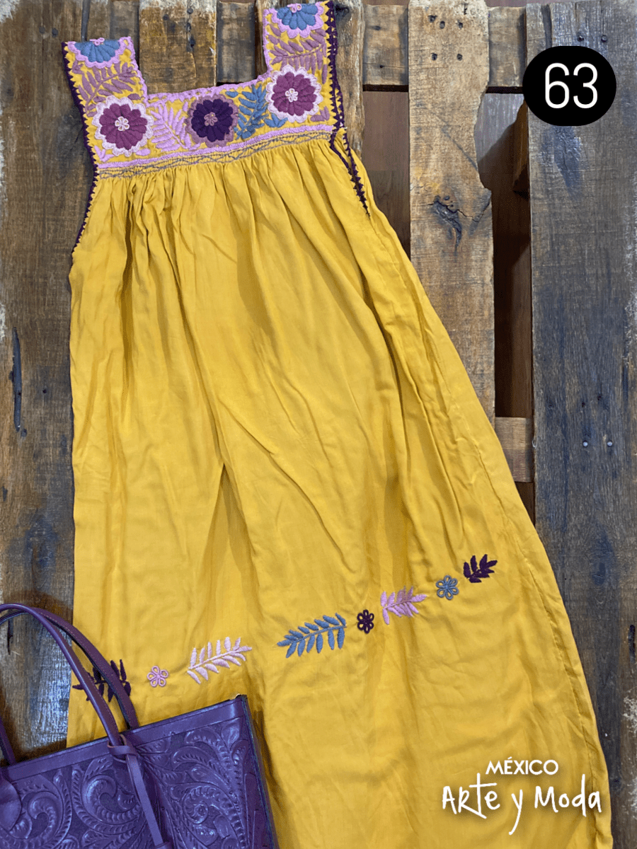 Vestido Rococo Rayon - MÉXICO ARTE Y MODA - Vestido Bordado