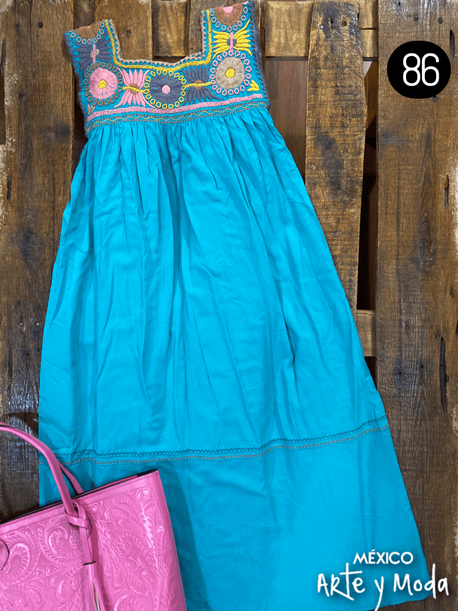 Vestido Rococo Rayon - MÉXICO ARTE Y MODA - Vestido Bordado