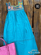 Vestido Rococo Rayon - MÉXICO ARTE Y MODA - Vestido Bordado