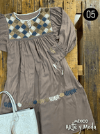 Vestido Rococo Rayon - MÉXICO ARTE Y MODA - Vestido Bordado