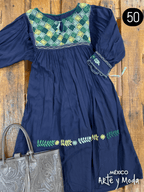 Vestido Rococo Rayon - MÉXICO ARTE Y MODA - Vestido Bordado