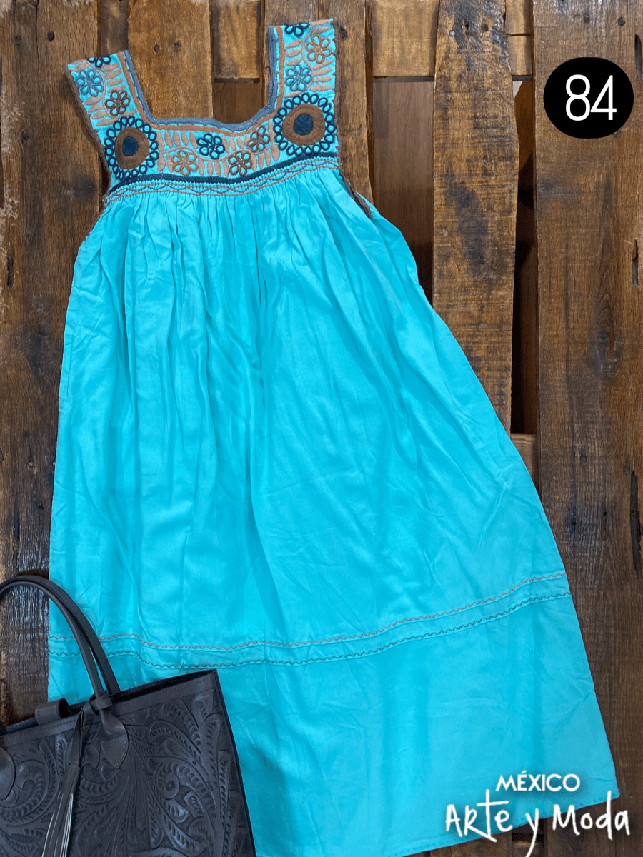 Vestido Rococo Rayon - MÉXICO ARTE Y MODA - Vestido Bordado