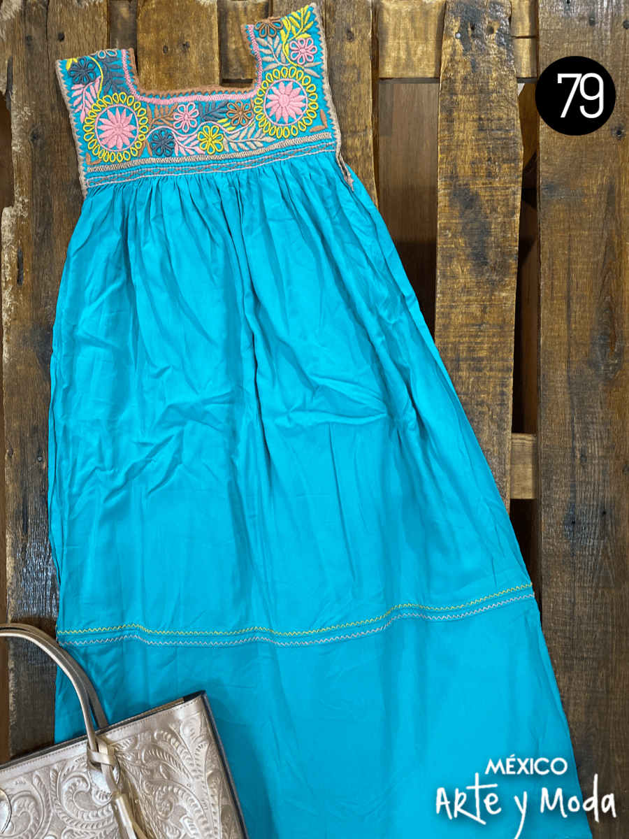 Vestido Rococo Rayon - MÉXICO ARTE Y MODA - Vestido Bordado