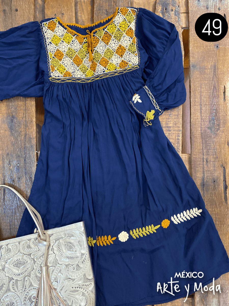 Vestido Rococo Rayon - MÉXICO ARTE Y MODA - Vestido Bordado