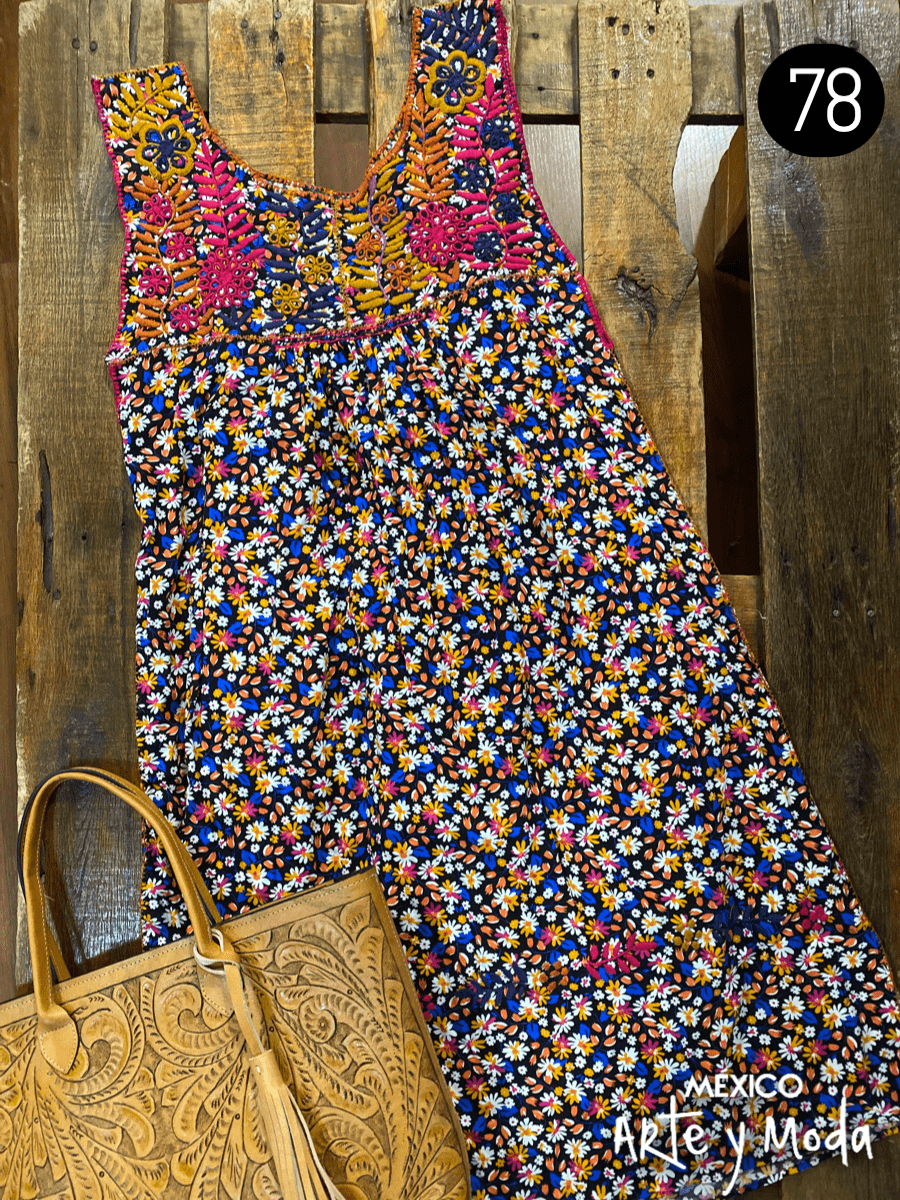 Vestido Rococo Rayon - MÉXICO ARTE Y MODA - Vestido Bordado