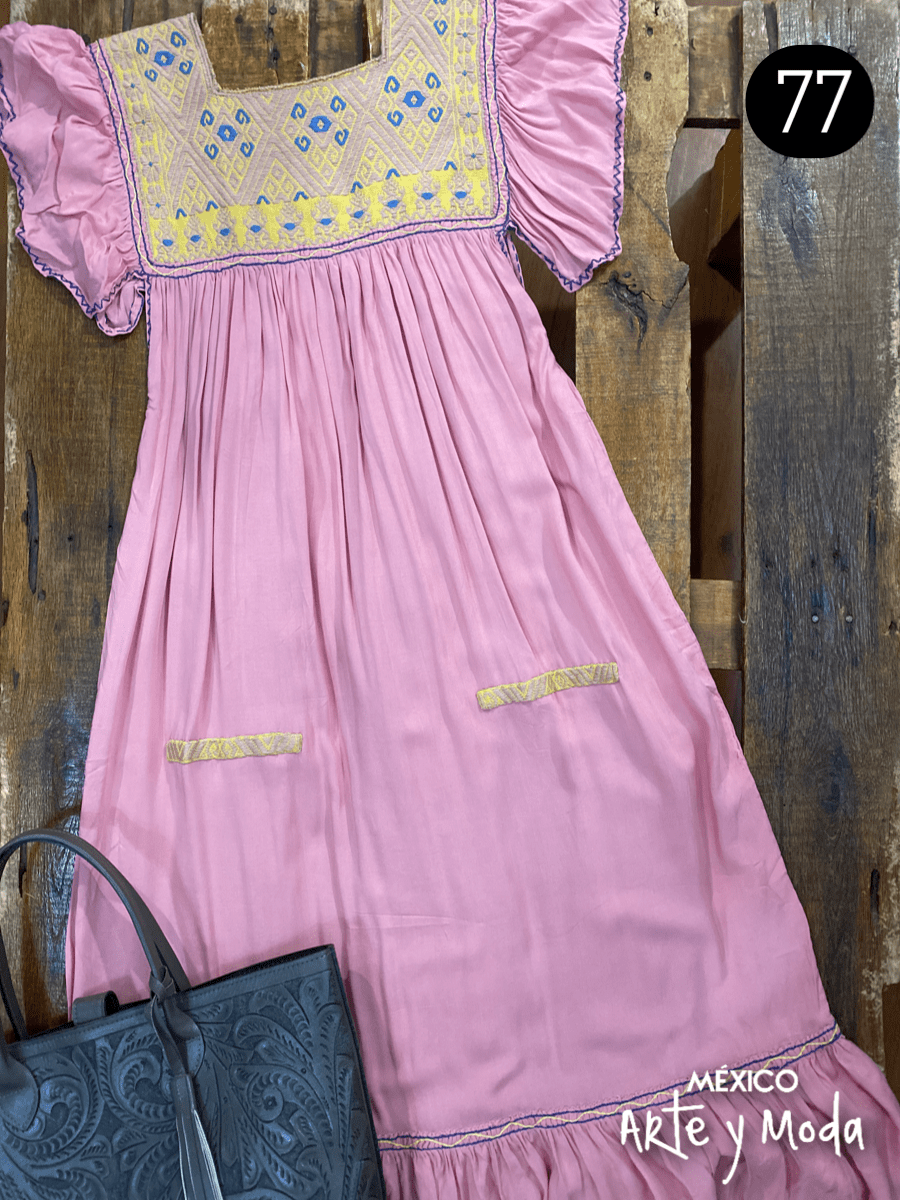 Vestido San Andres Rayon - MÉXICO ARTE Y MODA - Vestido Bordado