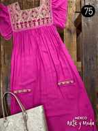 Vestido San Andres Rayon - MÉXICO ARTE Y MODA - Vestido Bordado
