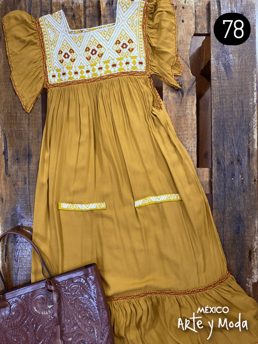 Vestido San Andres Rayon - MÉXICO ARTE Y MODA - Vestido Bordado