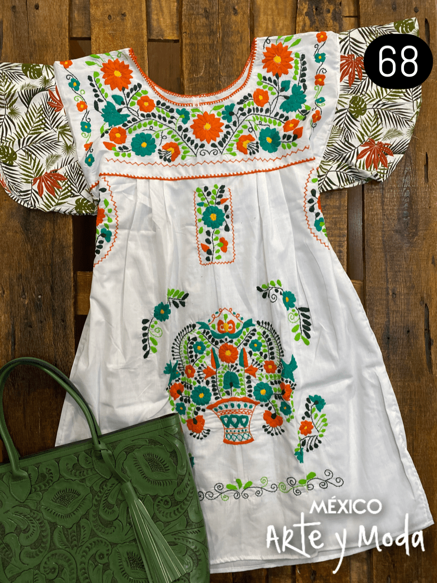 Vestido Tehuacan Fusion - MÉXICO ARTE Y MODA - Vestido Bordado