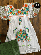 Vestido Tehuacan Fusion - MÉXICO ARTE Y MODA - Vestido Bordado