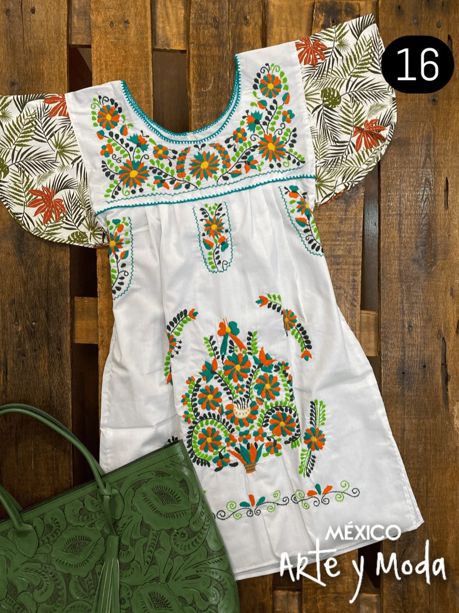 Vestido Tehuacan Fusion - MÉXICO ARTE Y MODA - Vestido Bordado
