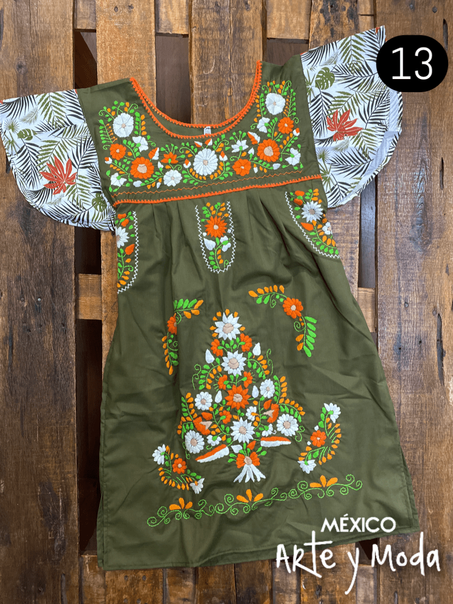Vestido Tehuacan Fusion - MÉXICO ARTE Y MODA - Vestido Bordado