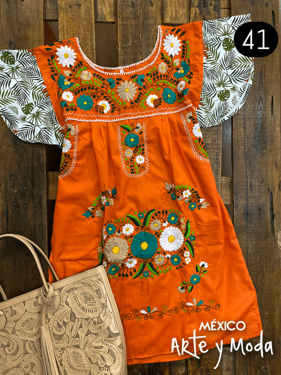 Vestido Tehuacan Fusion - MÉXICO ARTE Y MODA - Vestido Bordado