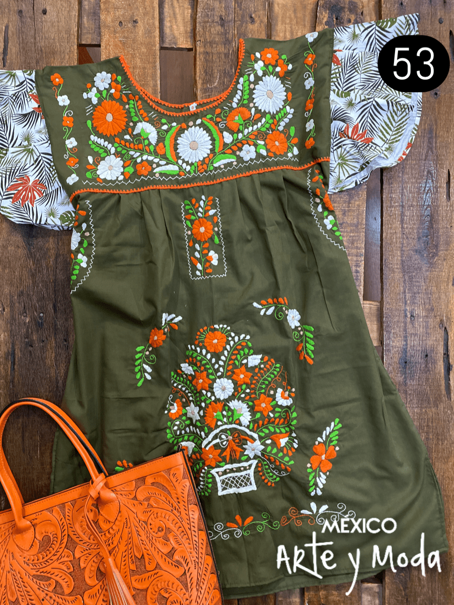 Vestido Tehuacan Fusion - MÉXICO ARTE Y MODA - Vestido Bordado