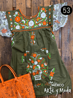 Vestido Tehuacan Fusion - MÉXICO ARTE Y MODA - Vestido Bordado