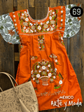 Vestido Tehuacan Fusion - MÉXICO ARTE Y MODA - Vestido Bordado