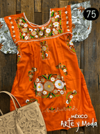 Vestido Tehuacan Fusion - MÉXICO ARTE Y MODA - Vestido Bordado