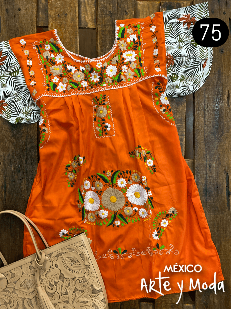 Vestido Tehuacan Fusion - MÉXICO ARTE Y MODA - Vestido Bordado