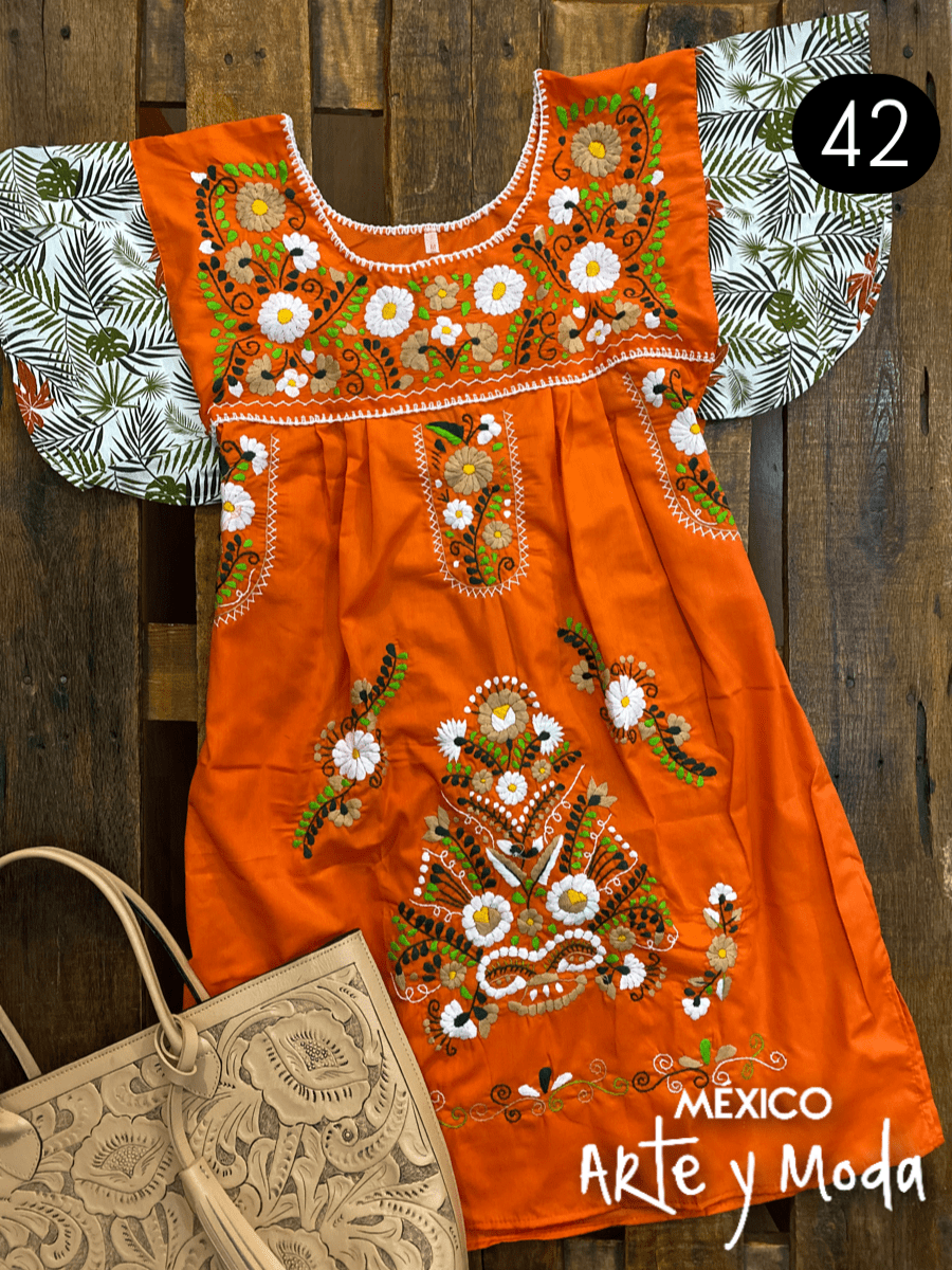 Vestido Tehuacan Fusion - MÉXICO ARTE Y MODA - Vestido Bordado