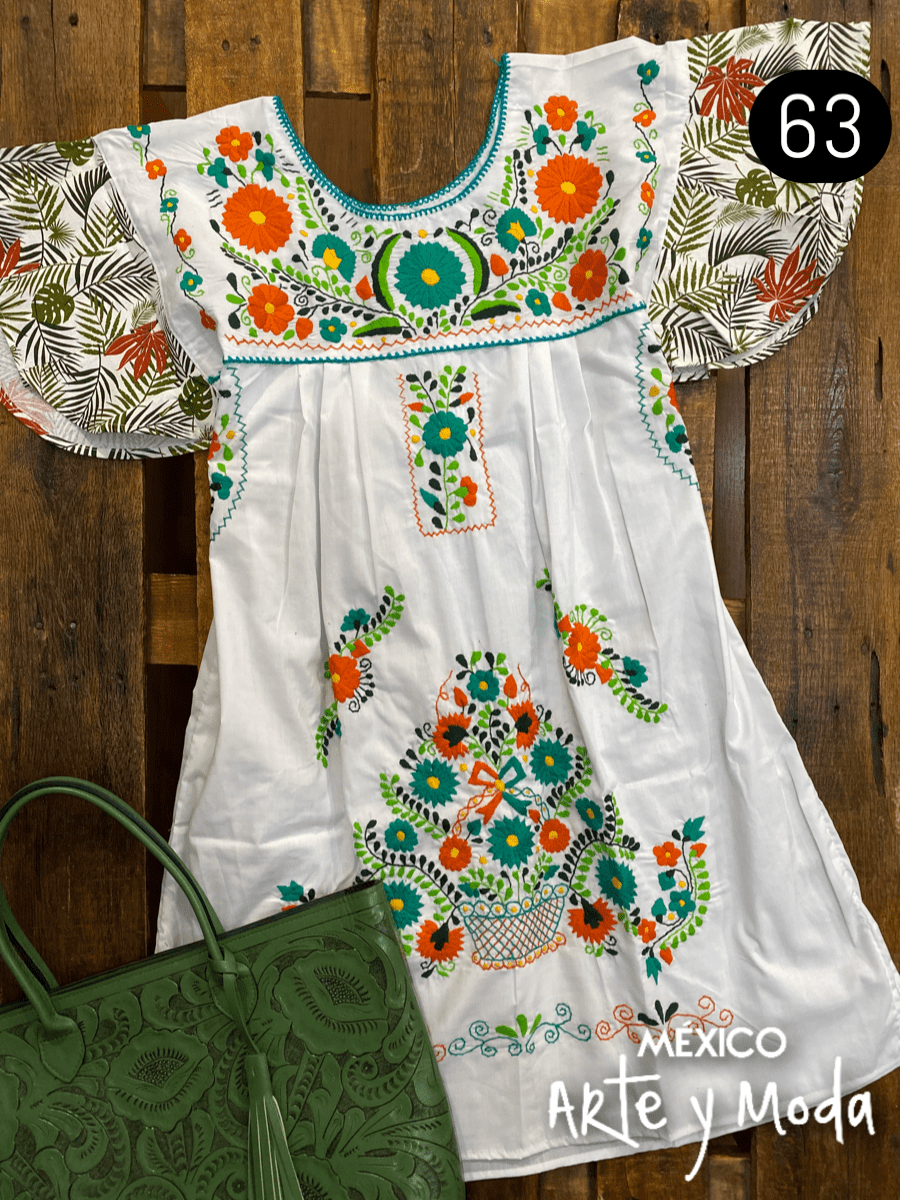 Vestido Tehuacan Fusion - MÉXICO ARTE Y MODA - Vestido Bordado