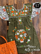 Vestido Tehuacan Fusion - MÉXICO ARTE Y MODA - Vestido Bordado