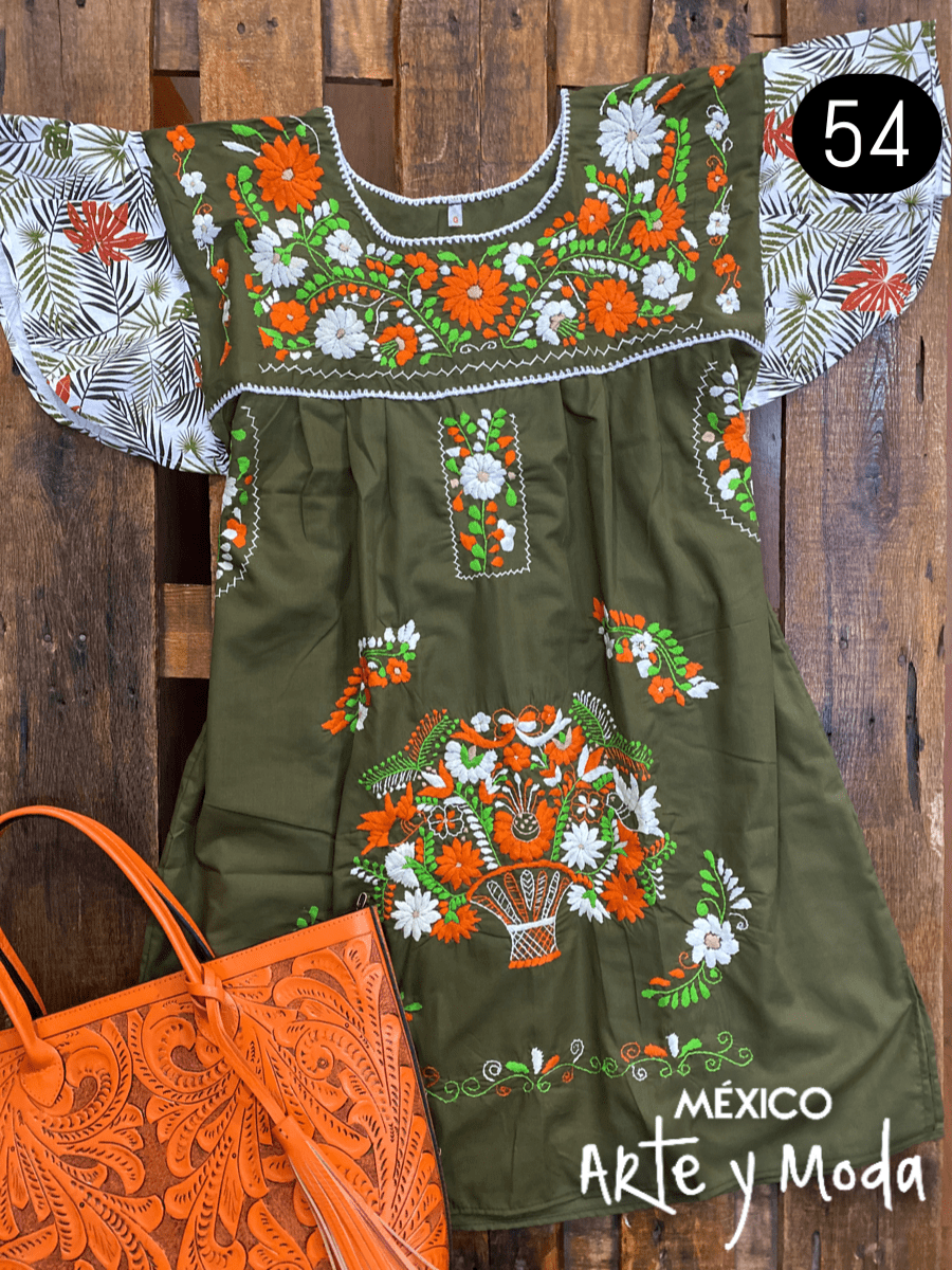 Vestido Tehuacan Fusion - MÉXICO ARTE Y MODA - Vestido Bordado