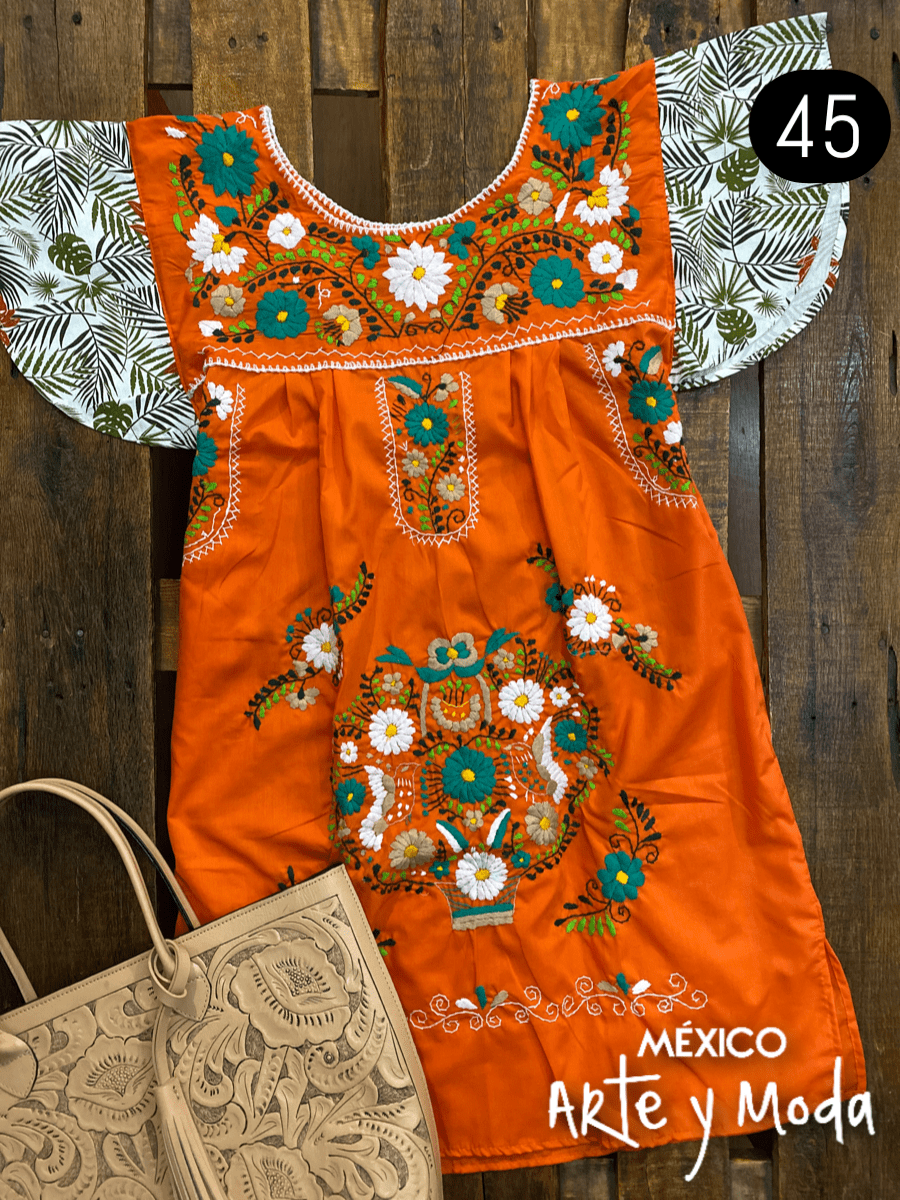 Vestido Tehuacan Fusion - MÉXICO ARTE Y MODA - Vestido Bordado
