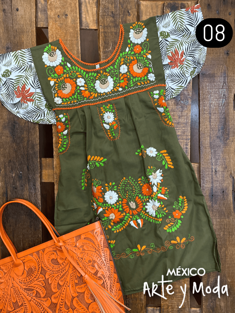 Vestido Tehuacan Fusion - MÉXICO ARTE Y MODA - Vestido Bordado