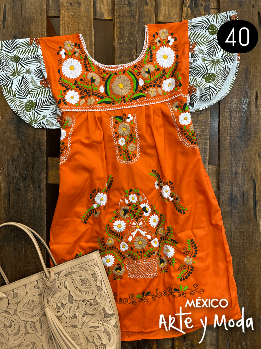 Vestido Tehuacan Fusion - MÉXICO ARTE Y MODA - Vestido Bordado