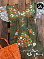 Vestido Tehuacan Fusion - MÉXICO ARTE Y MODA - Vestido Bordado