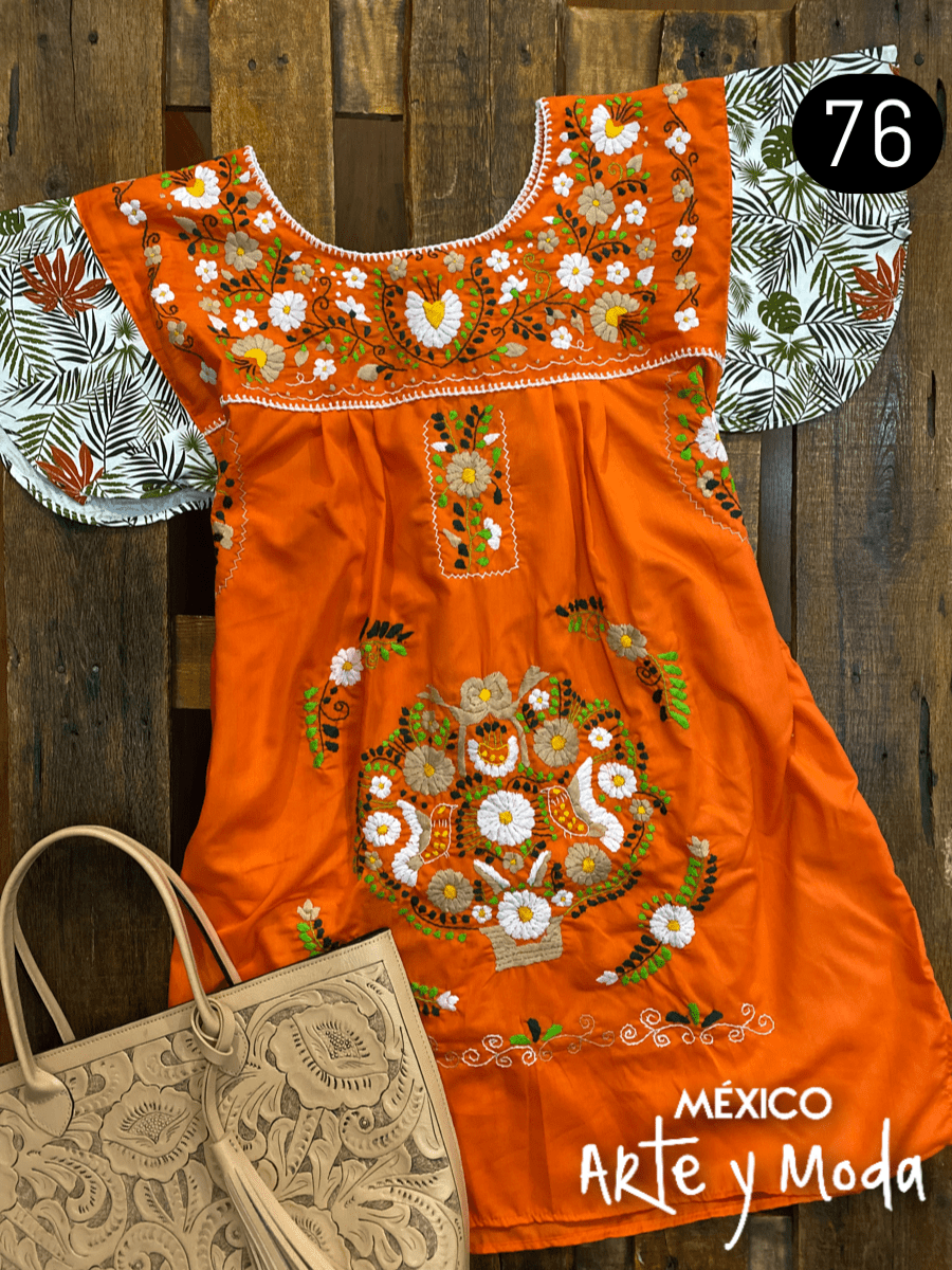 Vestido Tehuacan Fusion - MÉXICO ARTE Y MODA - Vestido Bordado