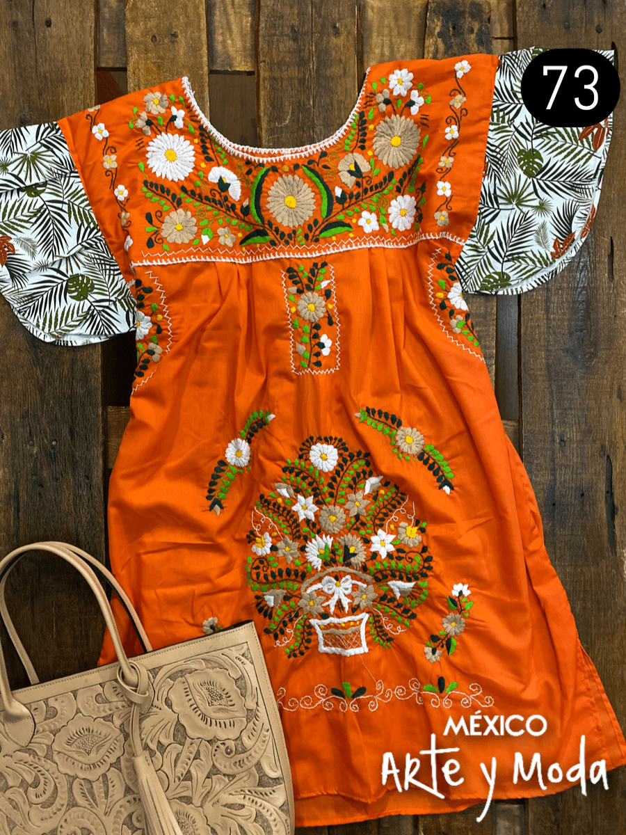 Vestido Tehuacan Fusion - MÉXICO ARTE Y MODA - Vestido Bordado