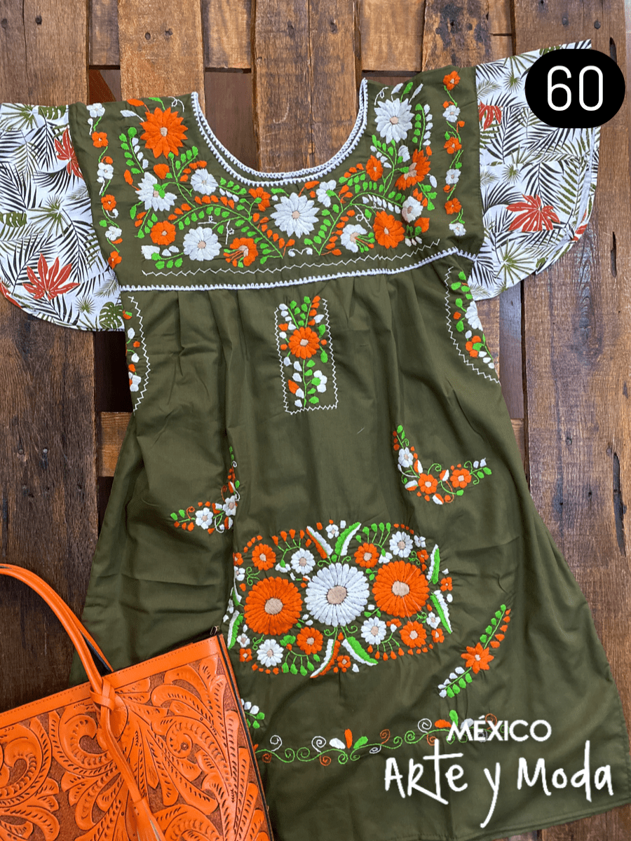 Vestido Tehuacan Fusion - MÉXICO ARTE Y MODA - Vestido Bordado