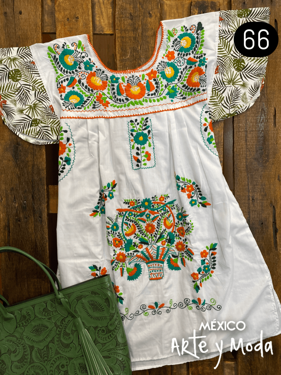 Vestido Tehuacan Fusion - MÉXICO ARTE Y MODA - Vestido Bordado