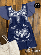 Vestido Tehuacan Fusion - MÉXICO ARTE Y MODA - Vestido Bordado