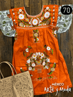 Vestido Tehuacan Fusion - MÉXICO ARTE Y MODA - Vestido Bordado