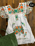 Vestido Tehuacan Fusion - MÉXICO ARTE Y MODA - Vestido Bordado