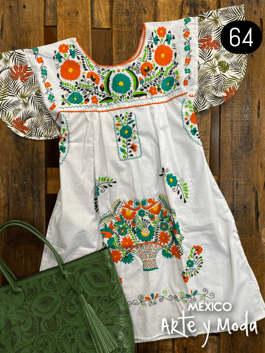 Vestido Tehuacan Fusion - MÉXICO ARTE Y MODA - Vestido Bordado