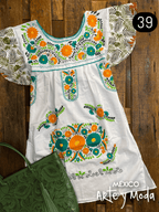 Vestido Tehuacan Fusion - MÉXICO ARTE Y MODA - Vestido Bordado