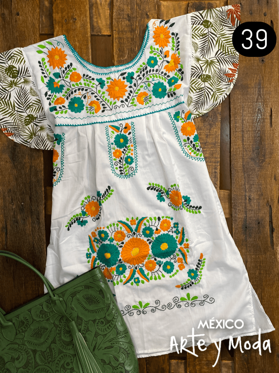 Vestido Tehuacan Fusion - MÉXICO ARTE Y MODA - Vestido Bordado