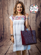Vestido Telar Paloma - MÉXICO ARTE Y MODA - Vestido Bordado